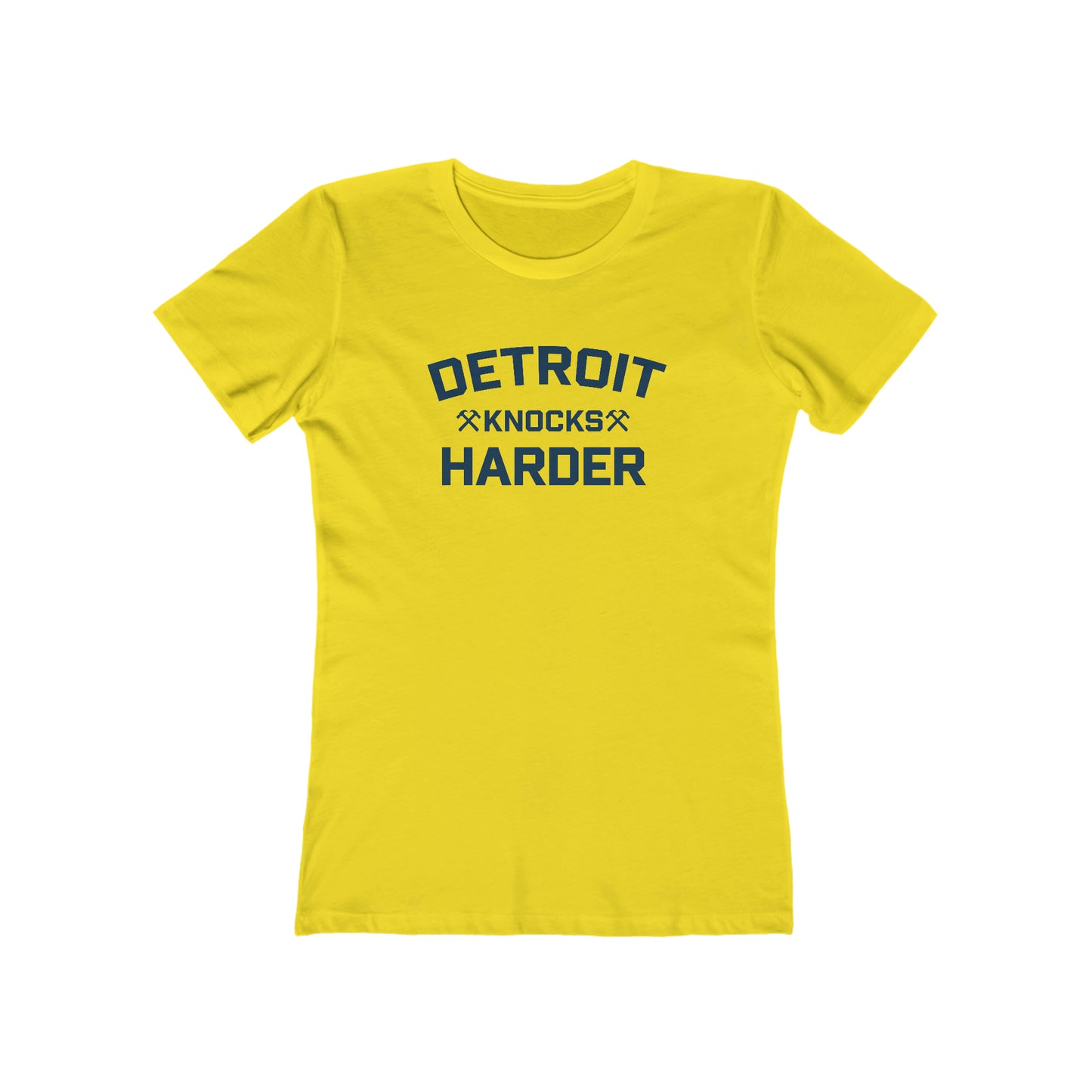 'Detroit Knocks Harder' T-Shirt | Women's Boyfriend Cut