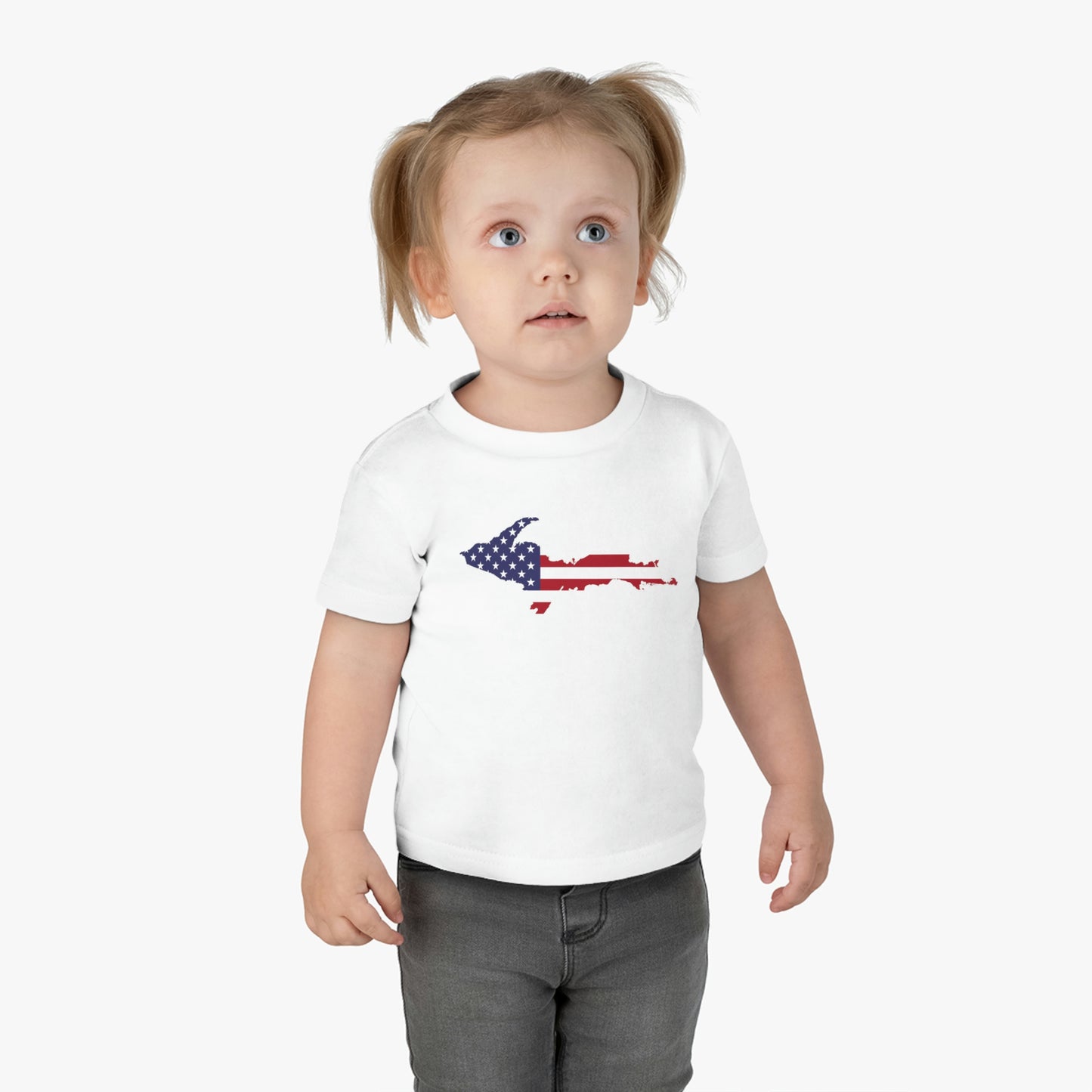 Michigan Upper Peninsula Infant T-Shirt (w/ UP USA Flag Outline) | Short Sleeve