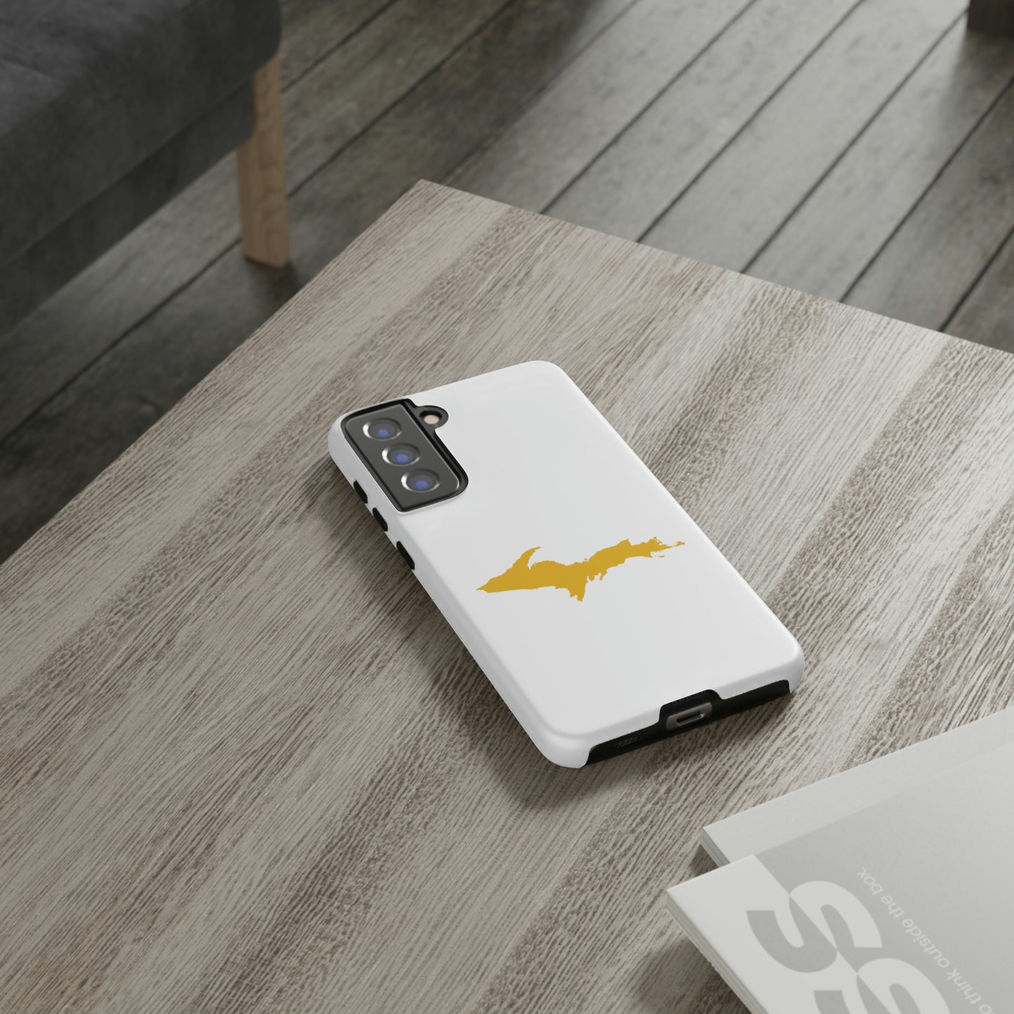 Michigan Upper Peninsula Tough Phone Case (w/ Gold UP Outline) | Samsung & Pixel Android