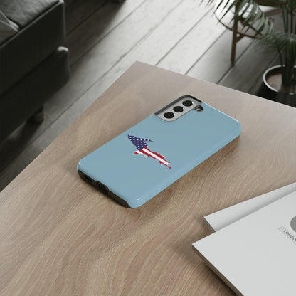 Michigan Upper Peninsula Tough Phone Case (Opal Blue w/ UP USA Flag Outline) | Samsung & Pixel Android