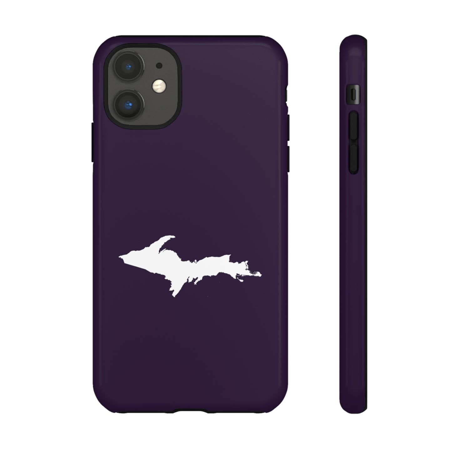 Michigan Upper Peninsula Tough Phone Case (Blackcurrant w/ UP Outline) | Apple iPhone