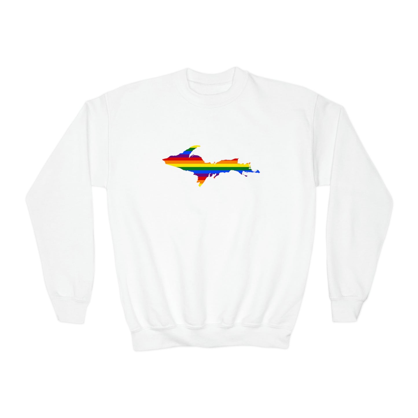 Michigan Upper Peninsula Youth Sweatshirt (w/ UP Pride Flag Outline)