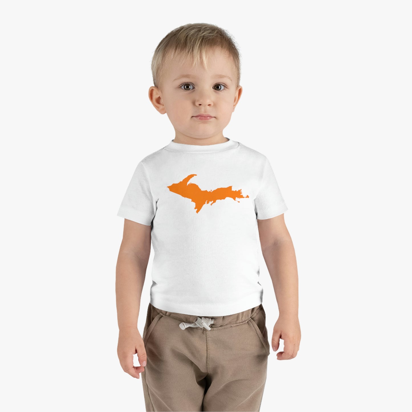 Michigan Upper Peninsula Infant T-Shirt (w/ Orange UP Outline) | Short Sleeve