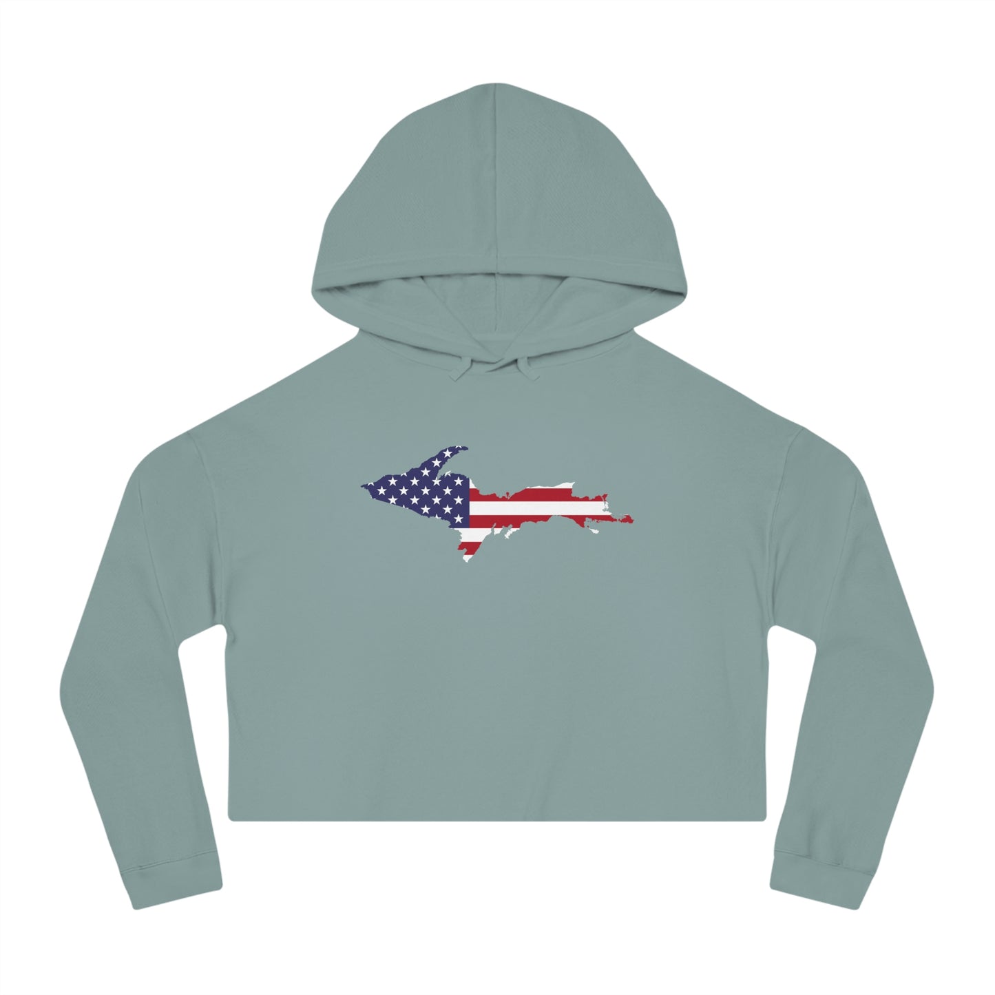 Michigan Upper Peninsula Hoodie (w/ UP USA Flag Outline) | Lightweight Cropped