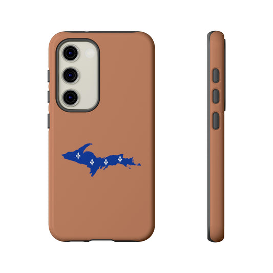 Michigan Upper Peninsula Tough Phone Case (Copper Color w/ UP Quebec Flag Outline) | Samsung & Pixel Android