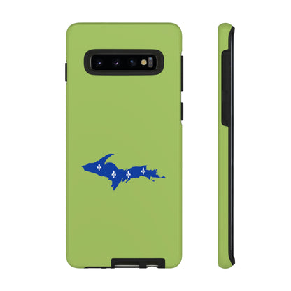 Michigan Upper Peninsula Tough Phone Case (Gooseberry Green w/ UP Quebec Flag Outline) | Samsung & Pixel Android