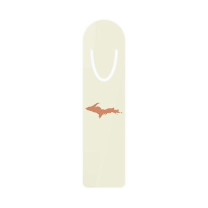 Michigan Upper Peninsula Metal Bookmark (w/ Copper UP Outline) | Ivory Color