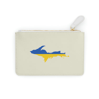 Michigan Upper Peninsula Mini Clutch Bag (Ivory Color w/ UP Ukraine Flag Outline)