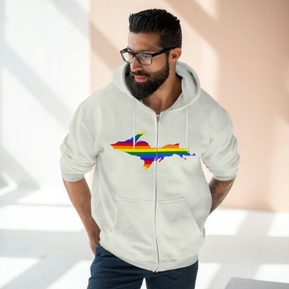 Michigan Upper Peninsula Full-Zip Hoodie (w/ UP Pride Flag Outline)