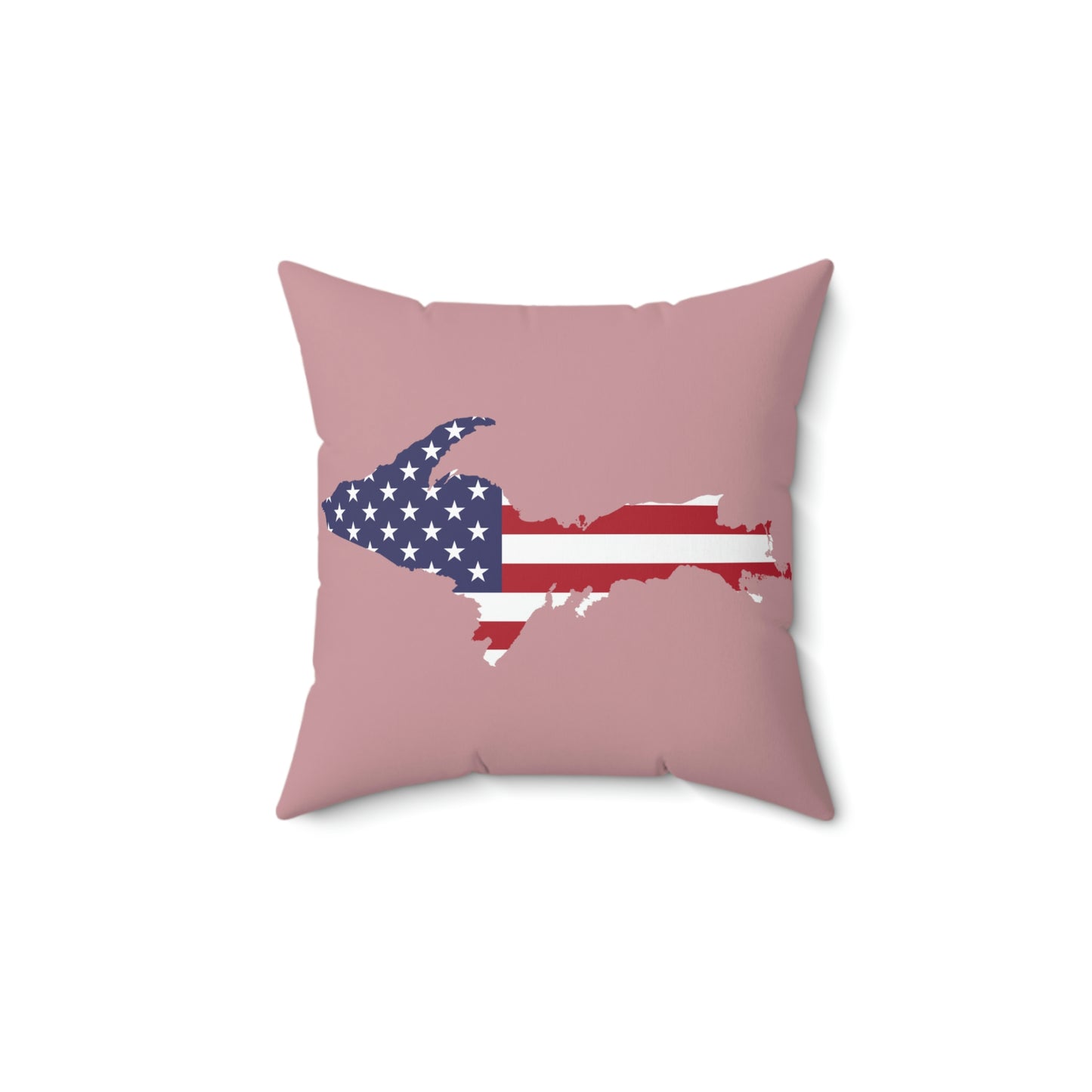 Michigan Upper Peninsula Accent Pillow (w/ UP USA Flag Outline) | '67 Caddie Pink