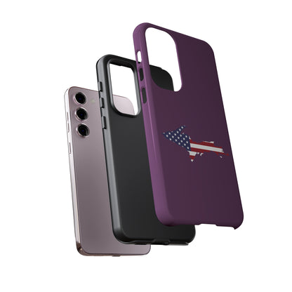 Michigan Upper Peninsula Tough Phone Case (Plum w/ UP USA Flag Outline) | Samsung & Pixel Android