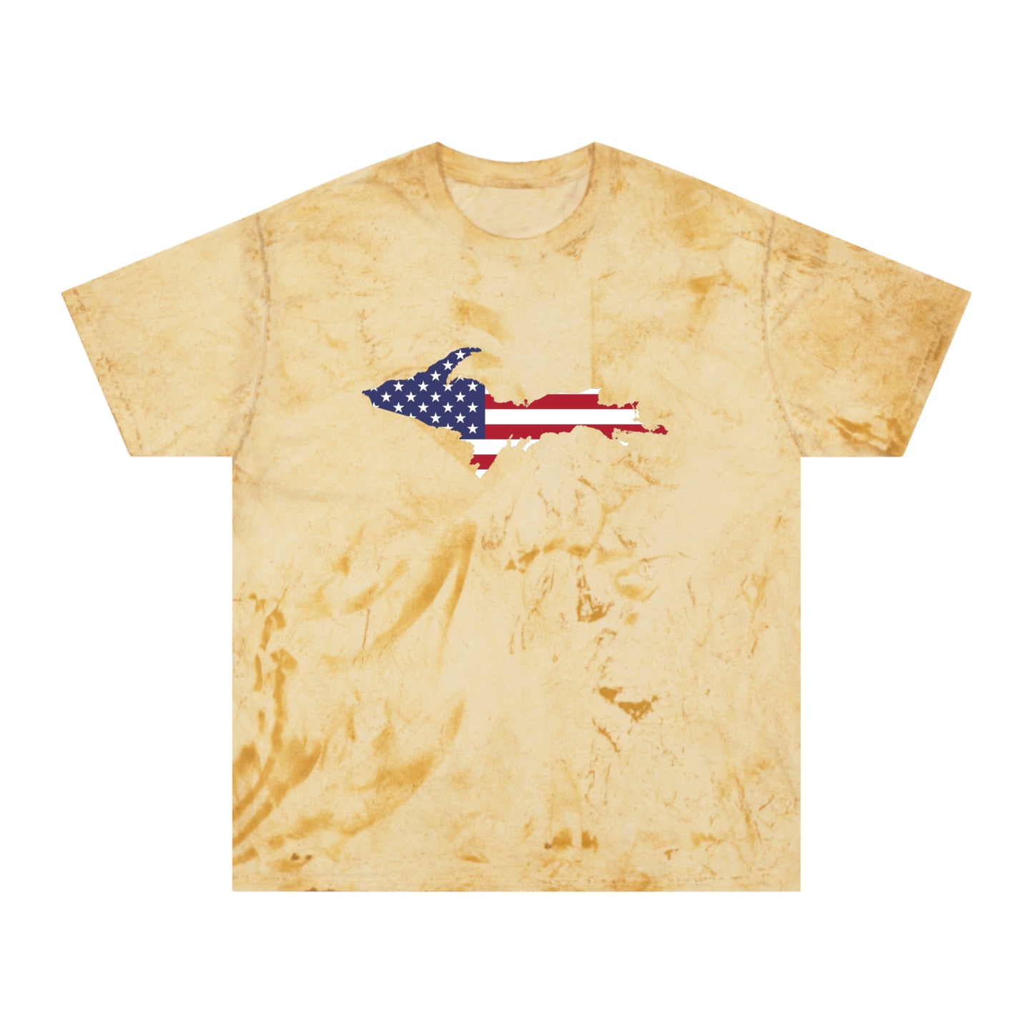 Michigan Upper Peninsula T-Shirt (w/ UP USA Flag Outline) | Unisex Color Blast