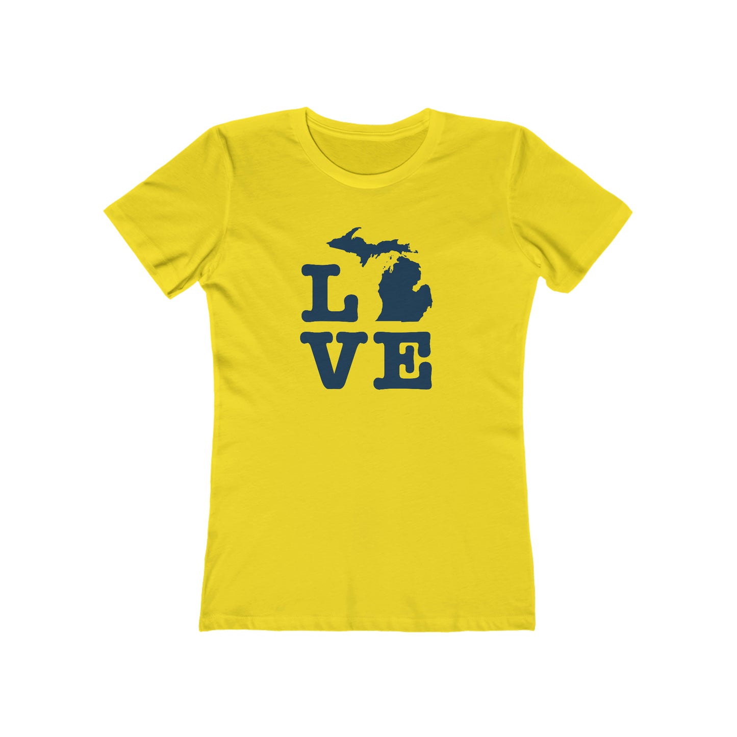 Michigan 'Love' T-Shirt (Typewriter Font) | Women's Boyfriend Cut