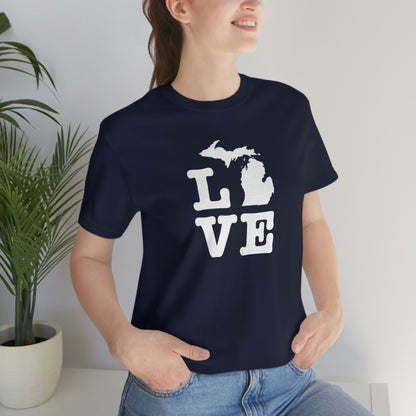 Michigan 'Love' T-Shirt (Typewriter Font) | Unisex Standard Fit