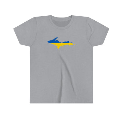 Michigan Upper Peninsula T-Shirt (w/ UP Finland Flag Outline) | Youth Short Sleeve