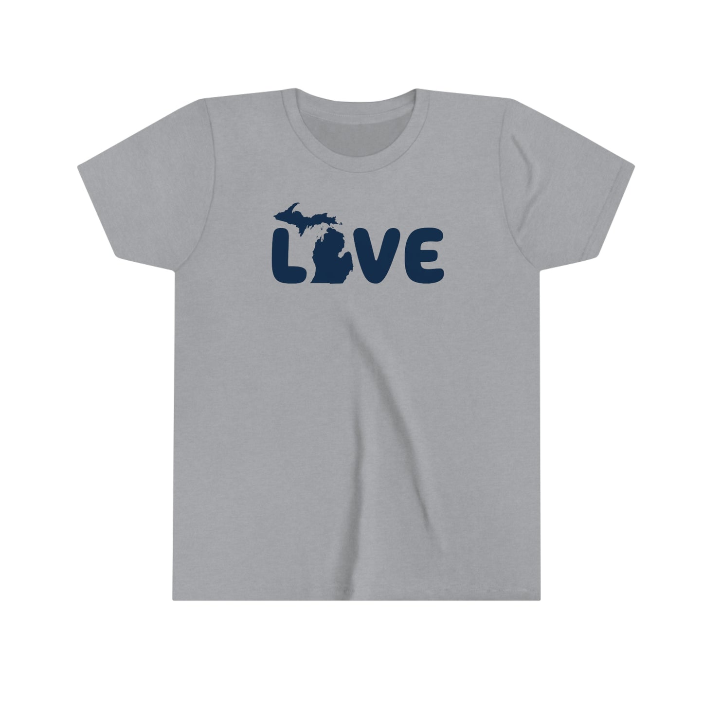 Michigan 'Love' T-Shirt (Rounded Children's Font) | Youth Short Sleeve