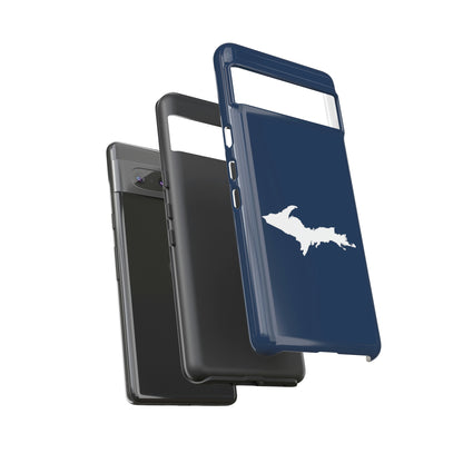 Michigan Upper Peninsula Tough Phone Case (Navy w/ UP Outline) | Samsung & Pixel Android