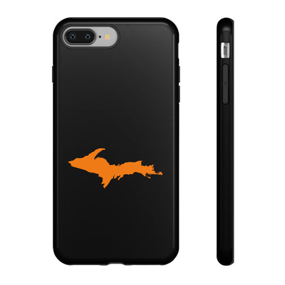 Michigan Upper Peninsula Tough Phone Case (Black w/ Orange UP Outline) | Apple iPhone