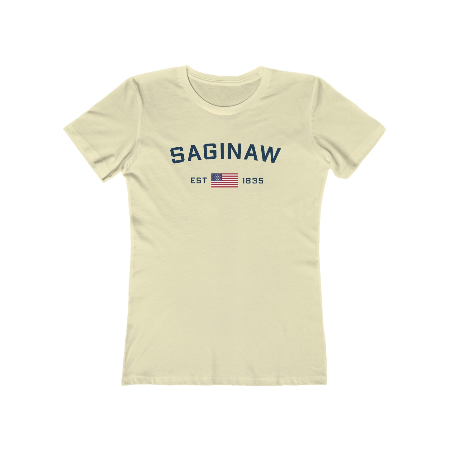 'Saginaw EST 1835' (w/USA Flag Outline) | Women's Boyfriend Cut