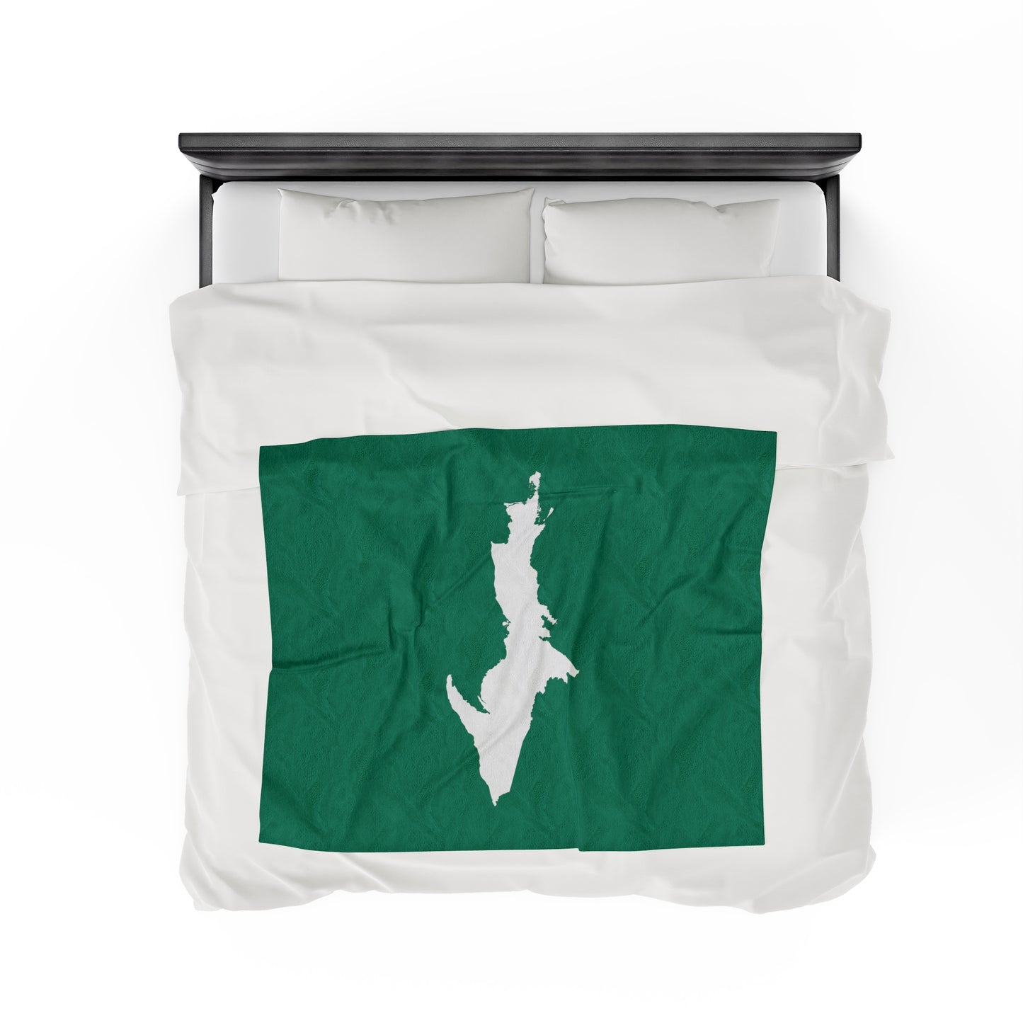 Michigan Upper Peninsula Plush Blanket (w/ UP Outline) | Emerald Green