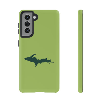 Michigan Upper Peninsula Tough Phone Case (Gooseberry Green w/ Green UP Outline) | Samsung & Pixel Android