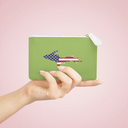 Michigan Upper Peninsula Mini Clutch Bag (Gooseberry Green w/ UP USA Flag Outline)