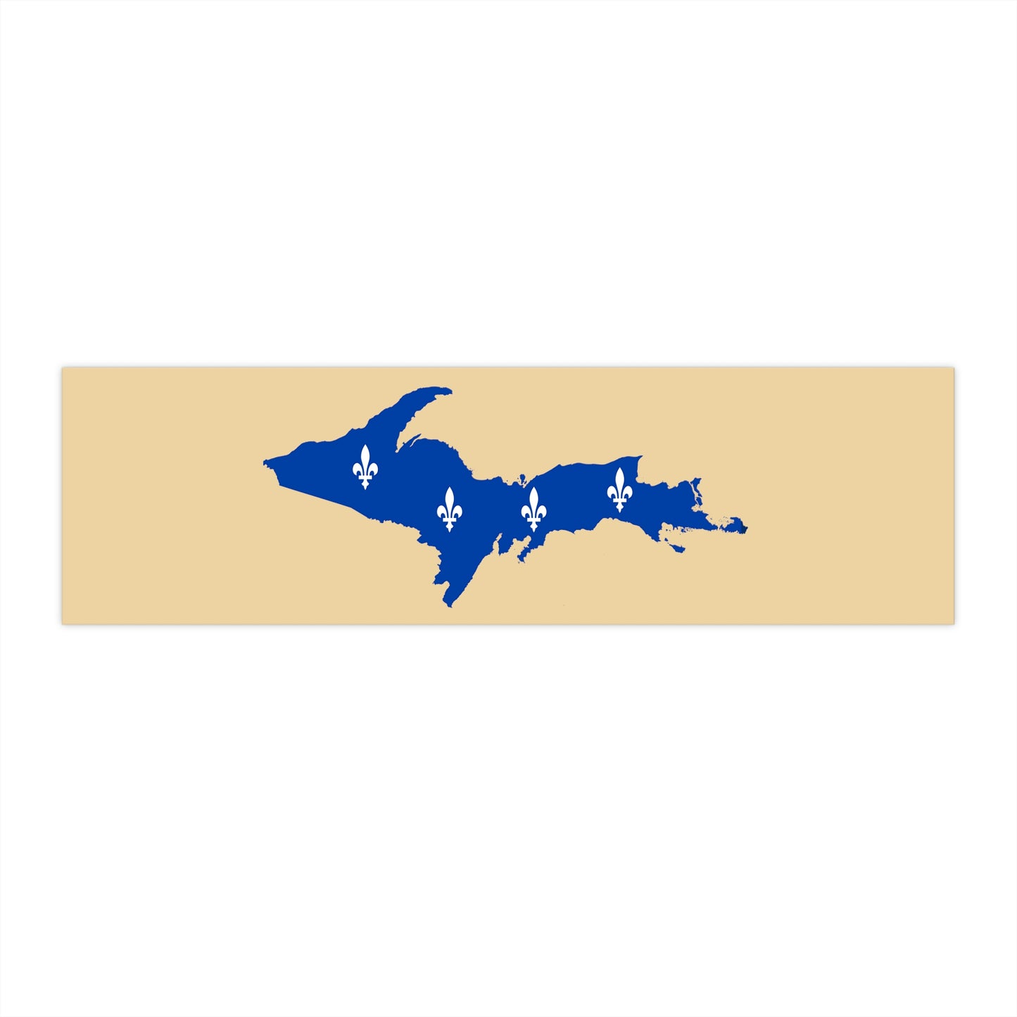 Michigan Upper Peninsula Bumper Stickers (w/ UP Quebec Flag Outline) | Maple Color Background