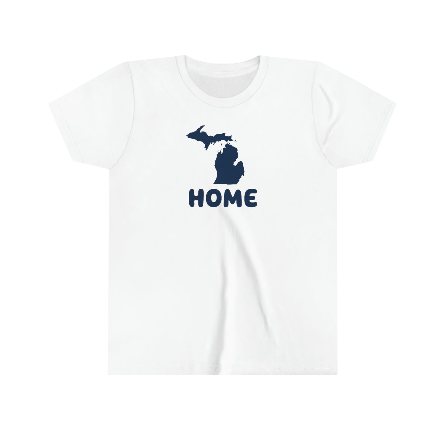 Michigan 'Home' T-Shirt (Rounded Children's Font) | Youth Short Sleeve