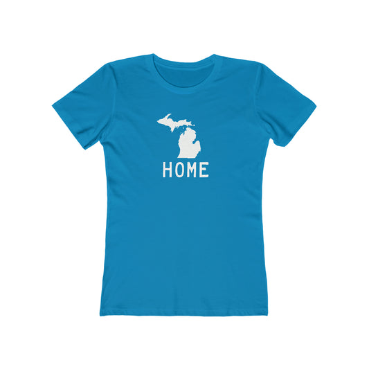 Michigan 'Home' T-Shirt (Licence Plate Font) | Women's Boyfriend Cut