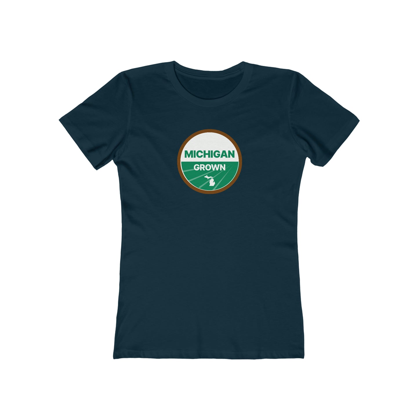 'Michigan Grown' T-Shirt (Agricultural Certification Parody) | Women's Boyfriend Cut