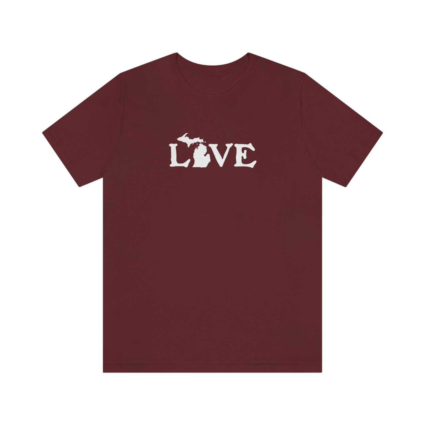 Michigan 'Love' T-Shirt (Woodcut Font) | Unisex Standard Fit