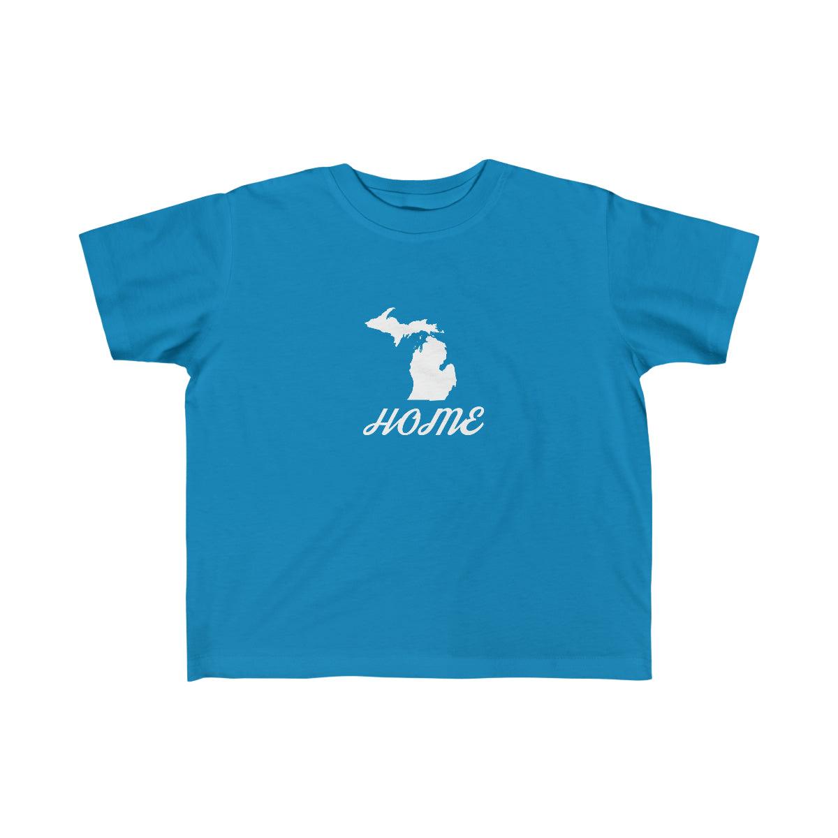 Michigan 'Home'' T-Shirt  (Retro Script Font) | Toddler Short Sleeve - Circumspice Michigan