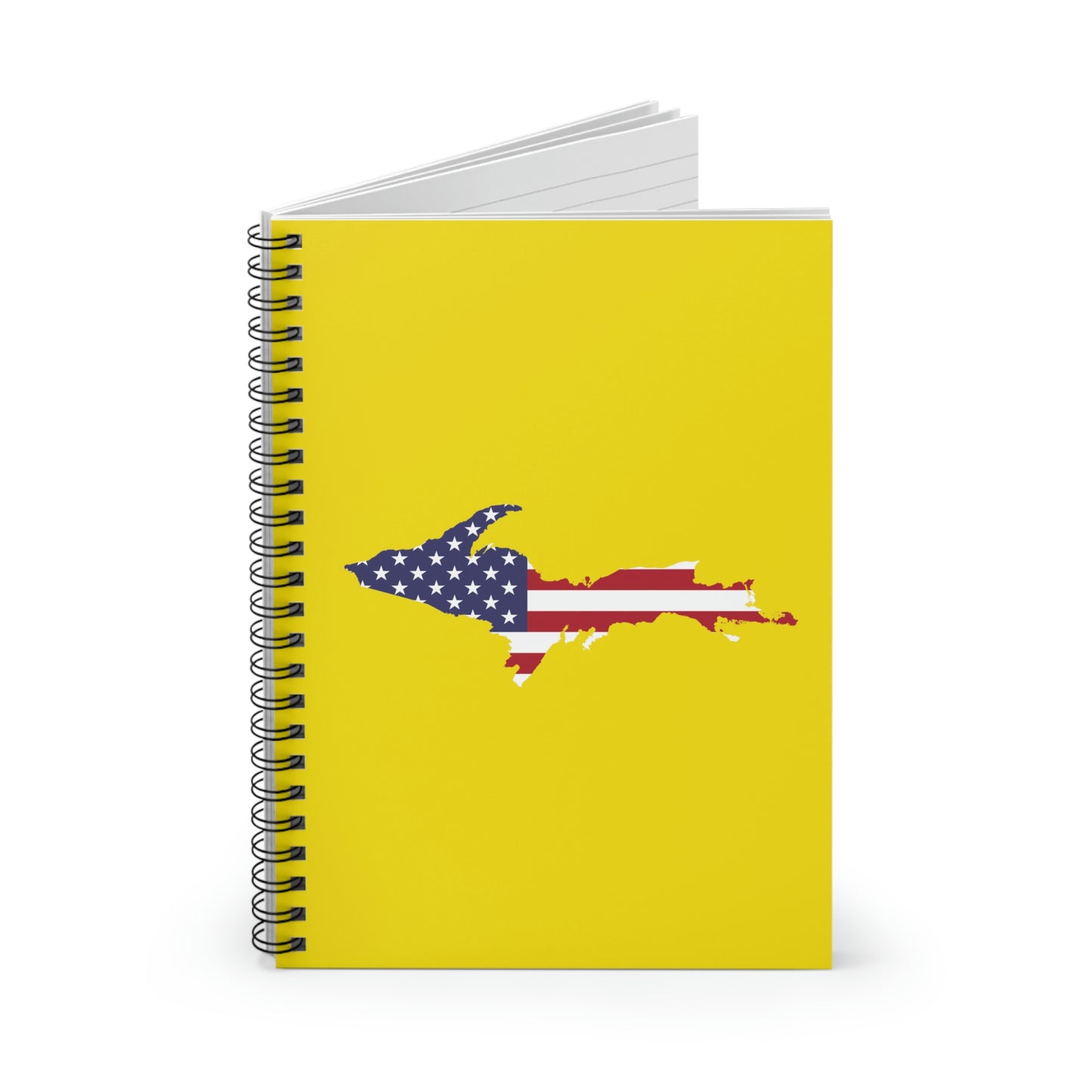 Michigan Upper Peninsula Spiral Notebook (w/ UP USA Flag Outline) | Gadsden Yellow