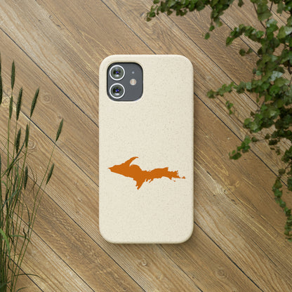 Michigan Upper Peninsula Biodegradable Phone Cases (w/ Orange UP Outline) | Apple iPhone