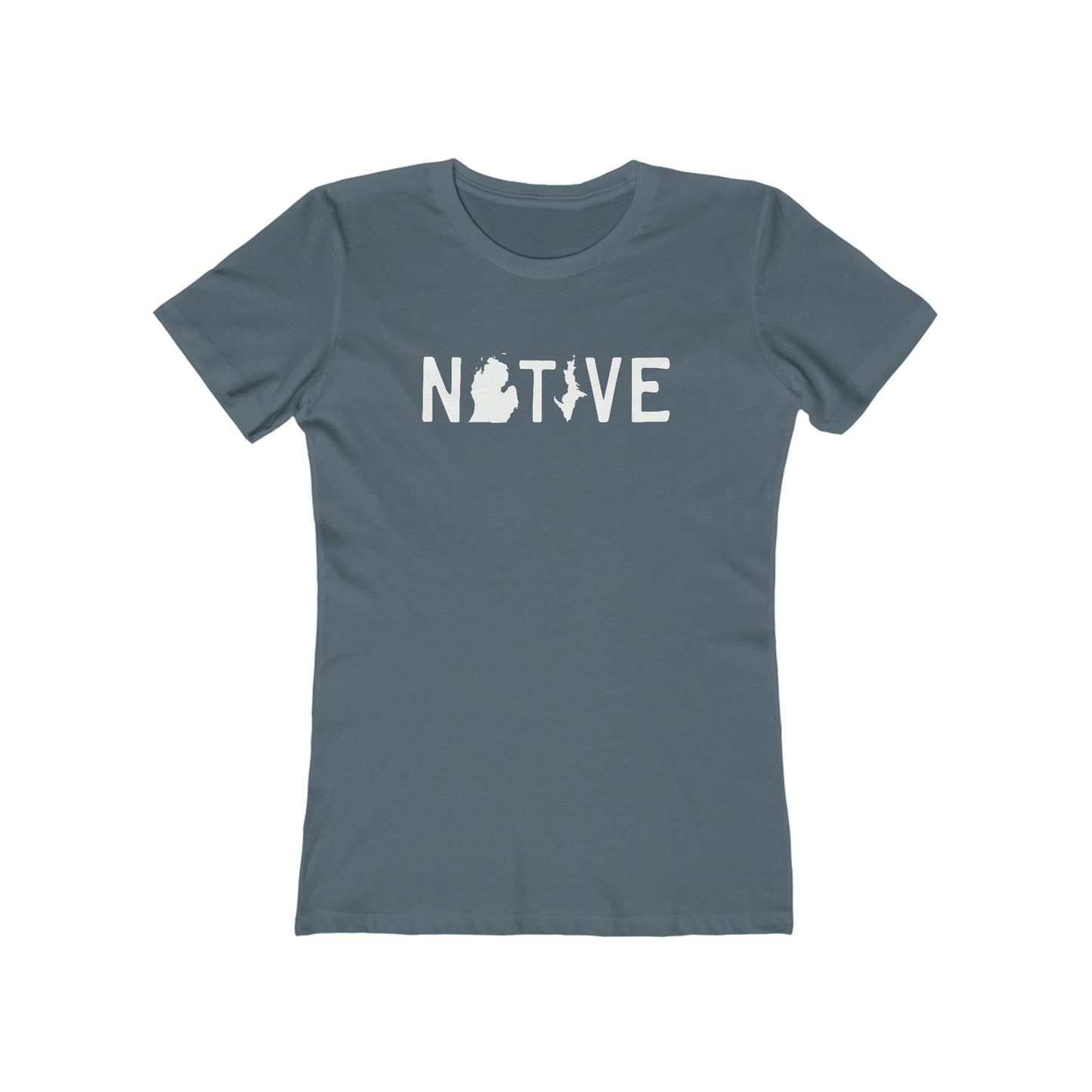 Michigan 'Native' T-Shirt (Licence Plate Font) | Women's Boyfriend Cut