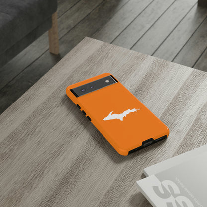 Michigan Upper Peninsula Tough Phone Case (Orange w/ UP Outline) | Samsung & Pixel Android