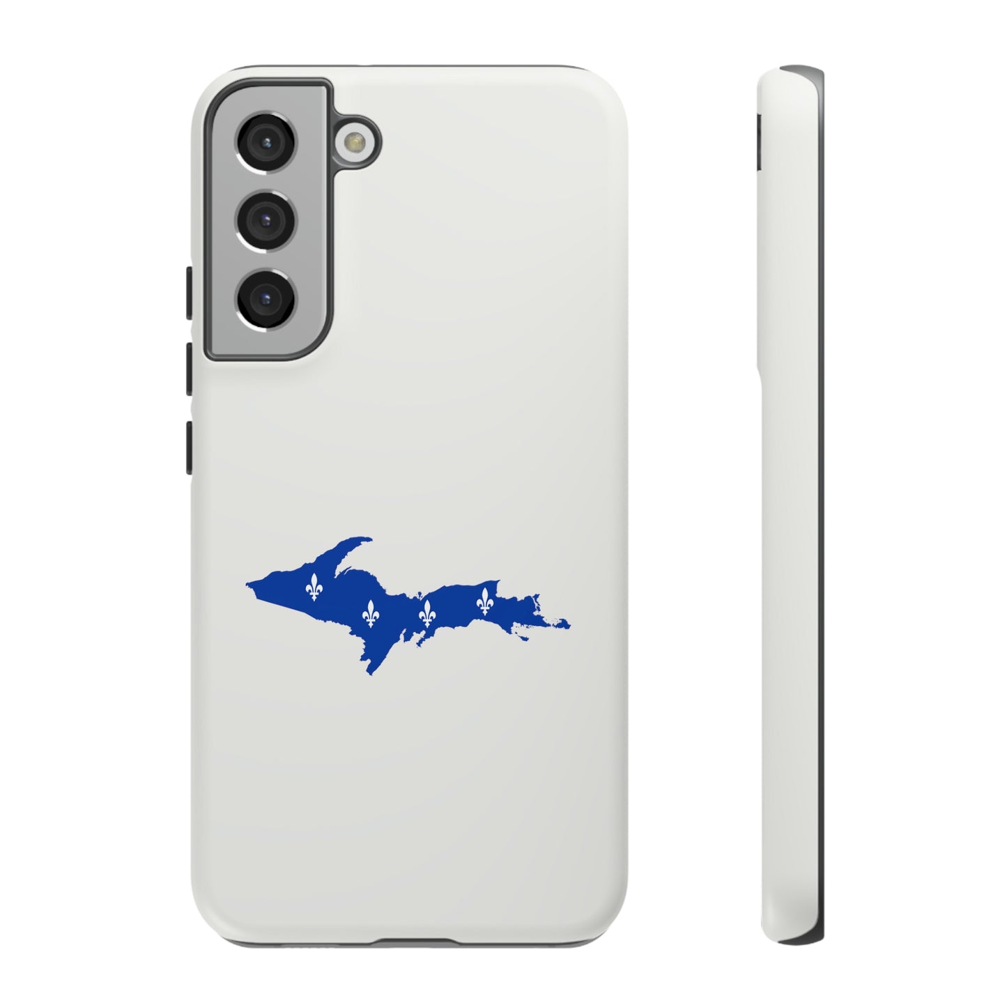 Michigan Upper Peninsula Tough Phone Case (Birch Bark White w/ UP Quebec Flag Outline) | Samsung & Pixel Android