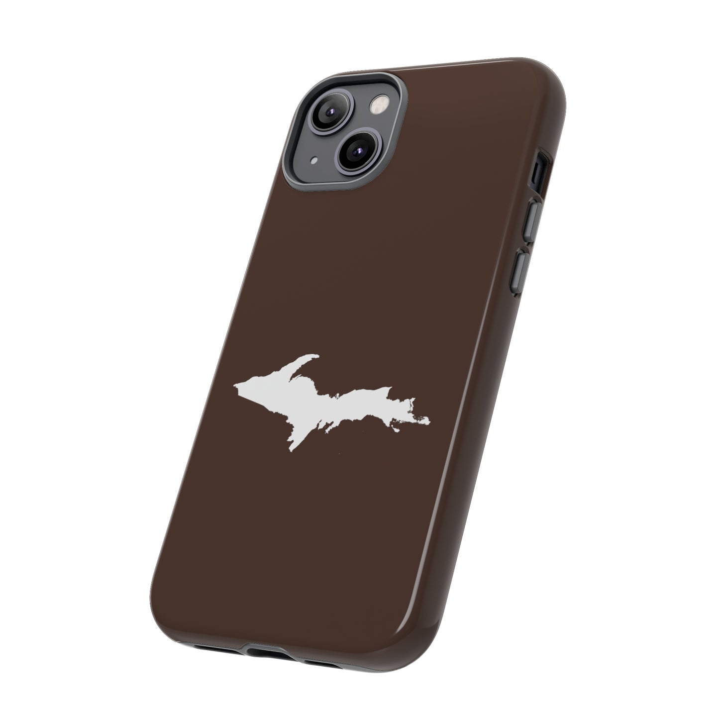 Michigan Upper Peninsula Tough Phone Case (Hickory Color w/ UP Outline) | Apple iPhone