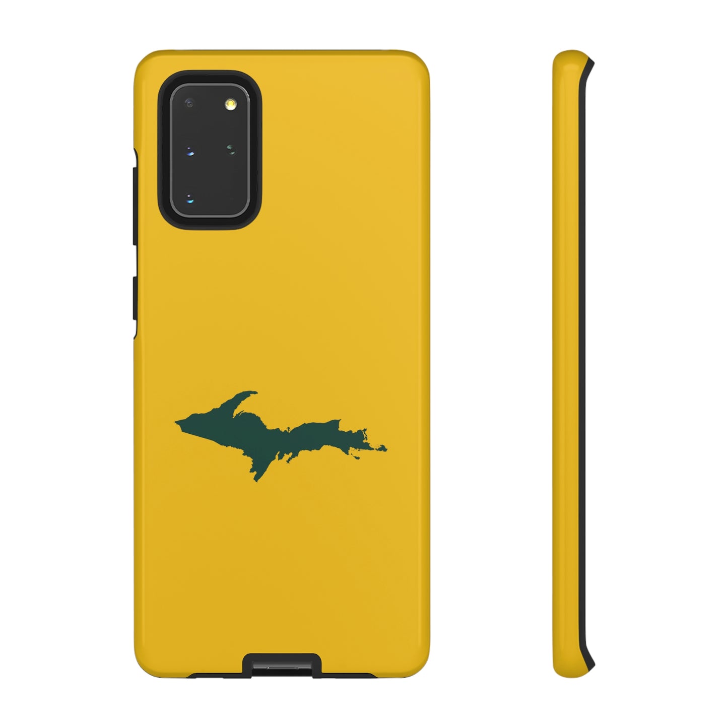 Michigan Upper Peninsula Tough Phone Case (Gold w/ Green UP Outline) | Samsung & Pixel Android