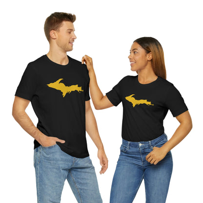 Michigan Upper Peninsula T-Shirt (w/ Gold UP Outline) | Unisex Standard Fit