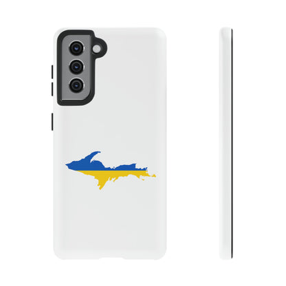 Michigan Upper Peninsula Tough Phone Case (w/ UP Ukraine Flag Outline) | Samsung & Pixel Android