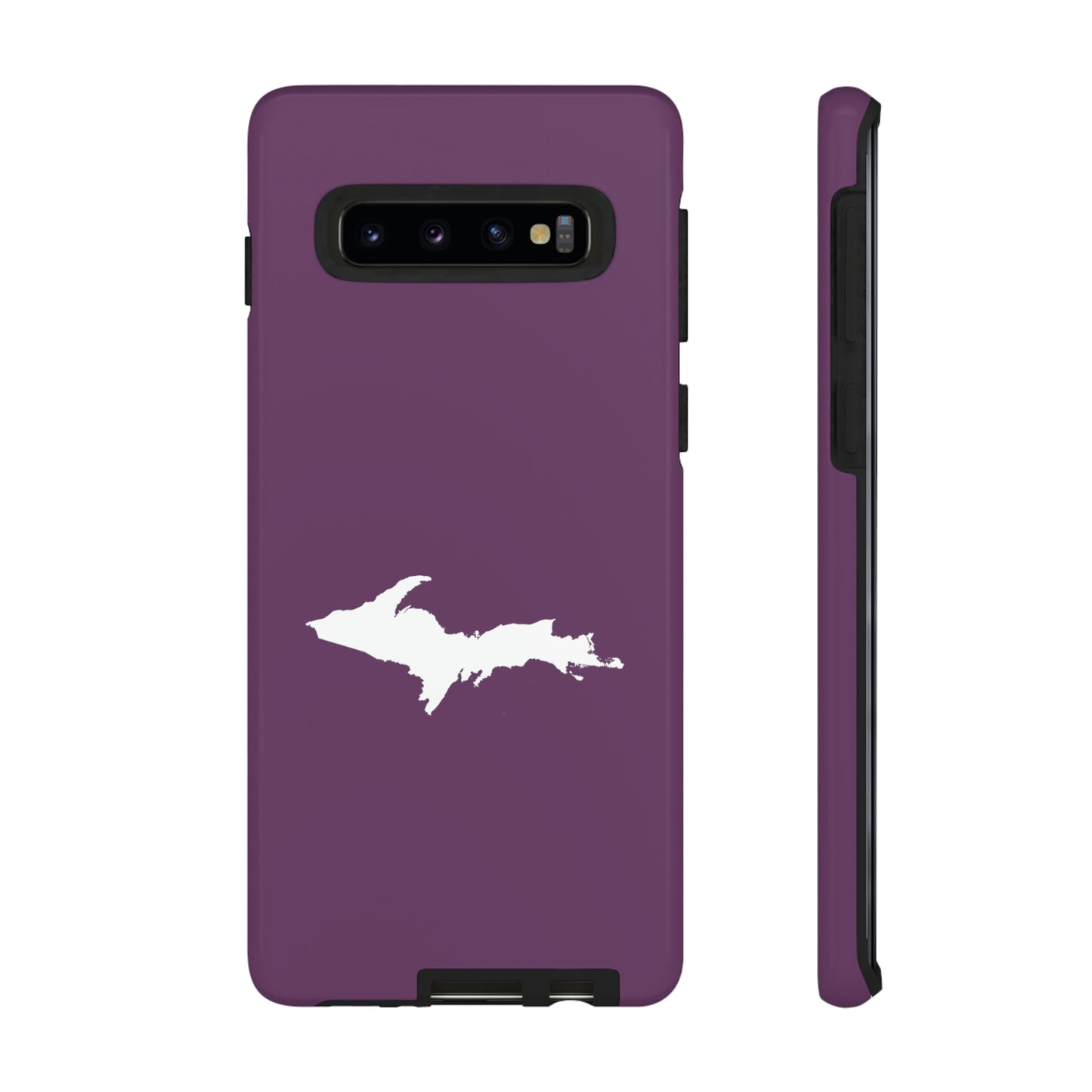 Michigan Upper Peninsula Tough Phone Case (Plum w/ UP Outline) | Samsung & Pixel Android