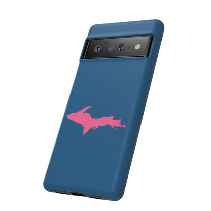 Michigan Upper Peninsula Tough Phone Case (Blueberry w/ Pink UP Outline) | Samsung & Pixel Android