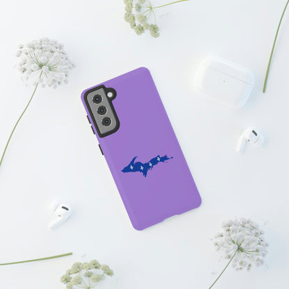 Michigan Upper Peninsula Tough Phone Case (Lavender w/ UP Quebec Flag Outline) | Samsung & Pixel Android