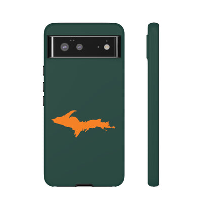 Michigan Upper Peninsula Tough Phone Case (Green w/ Orange UP Outline) | Samsung & Pixel Android