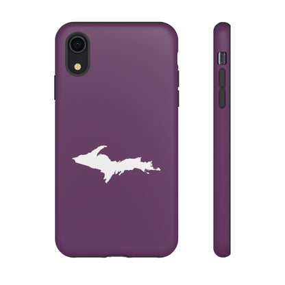 Michigan Upper Peninsula Tough Phone Case (Plum w/ UP Outline) | Apple iPhone