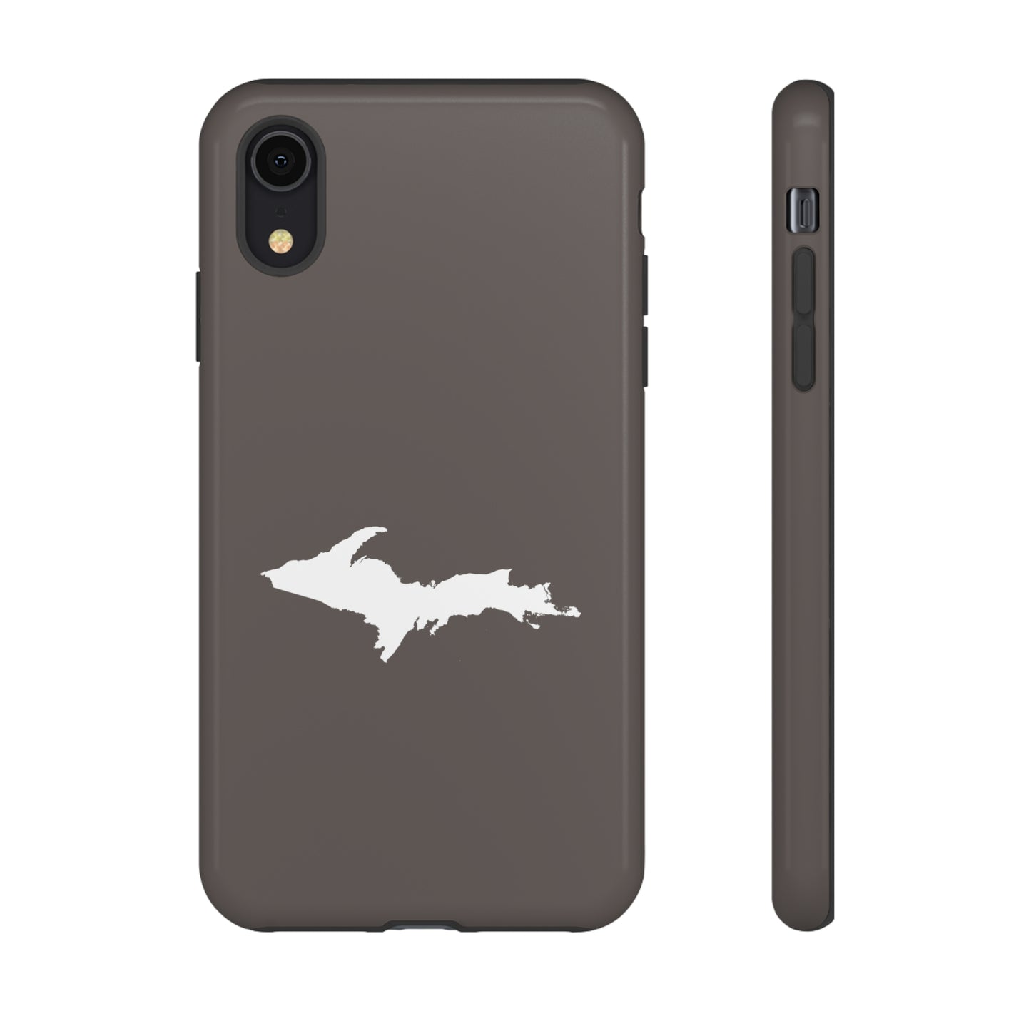 Michigan Upper Peninsula Tough Phone Case (Warren Tank Grey w/ UP Outline) | Apple iPhone