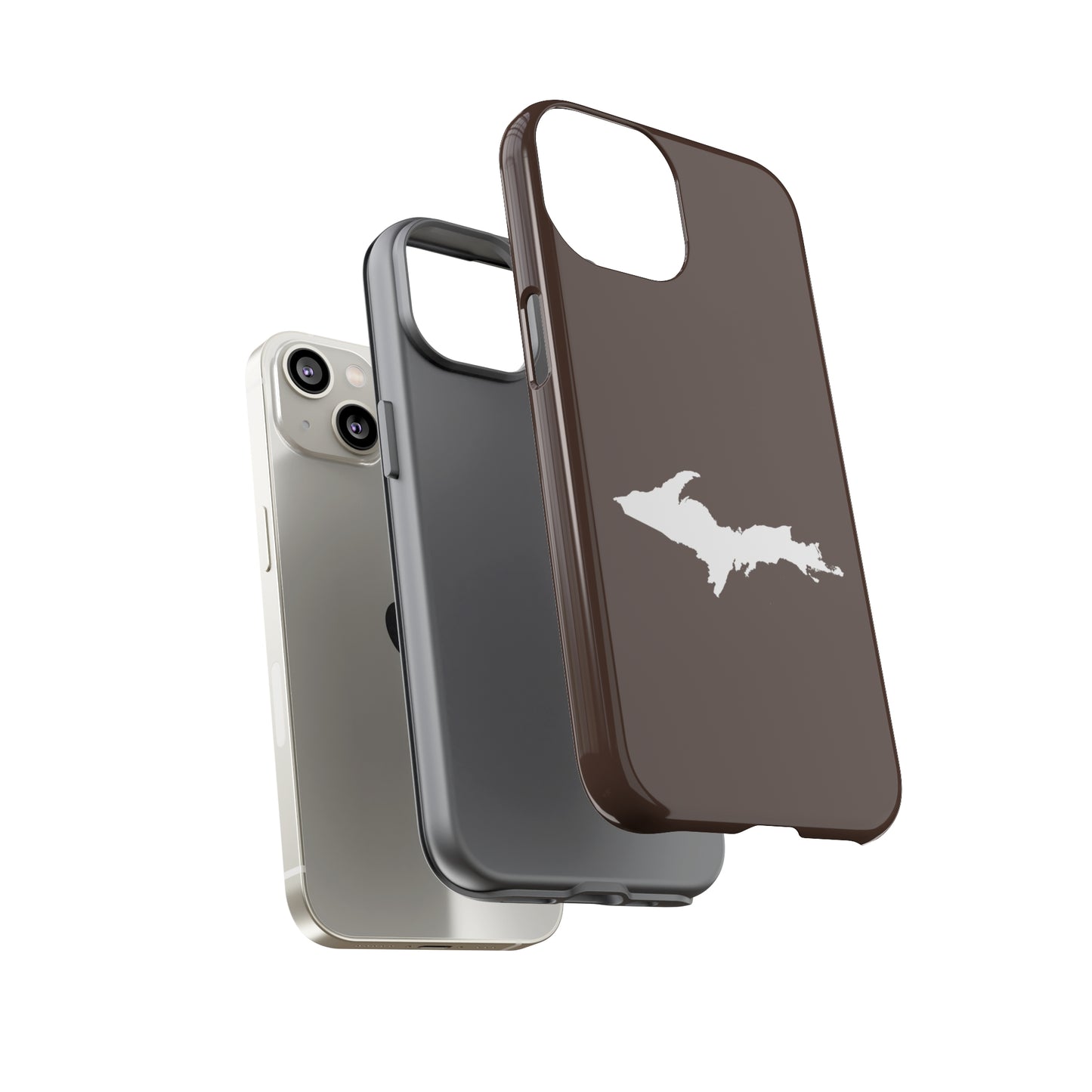 Michigan Upper Peninsula Tough Phone Case (Hickory Color w/ UP Outline) | Apple iPhone