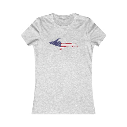 Michigan Upper Peninsula T-Shirt (w/ UP USA Flag Outline) | Women's Slim Fit