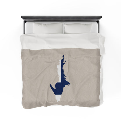 Michigan Upper Peninsula Plush Blanket (w/ UP Finland Flag Outline) | Canvas Color